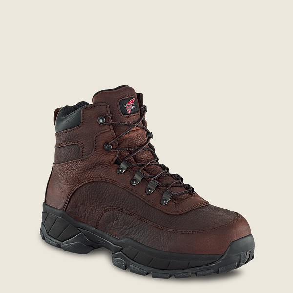 Mens Red Wing Truhiker - 6-inch Waterproof Soft Toe - Hiking Boots Dark Brown - WKU802793